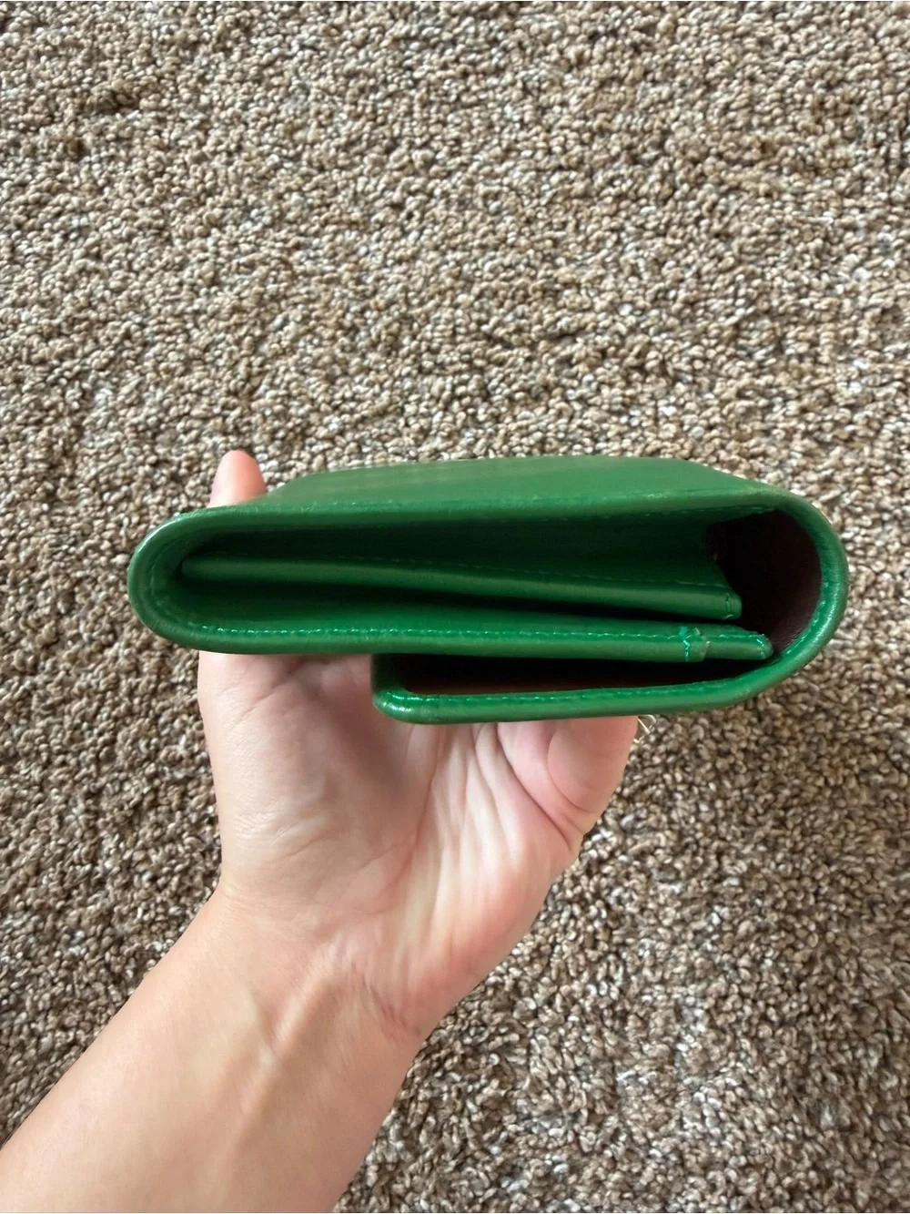 COACH Vintage Kelly Green Leather Envelope Wallet Style #4847 EVC